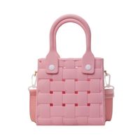 Women's Small Plastic Solid Color Basic Classic Style Hollow Square Open Crossbody Bag sku image 4