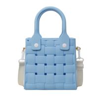 Women's Small Plastic Solid Color Basic Classic Style Hollow Square Open Crossbody Bag sku image 1