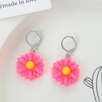 1 Pair Casual Sweet Flower Alloy Resin Drop Earrings sku image 4