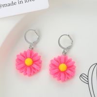 1 Paire Décontractée Sucré Fleur Alliage Résine Boucles D'oreilles sku image 4