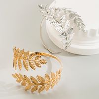 Wholesale Jewelry Exaggerated Vacation Classic Style Leaves Alloy 14K Gold Plated Plating Bangle main image 2