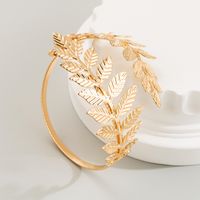 Wholesale Jewelry Exaggerated Vacation Classic Style Leaves Alloy 14K Gold Plated Plating Bangle main image 4