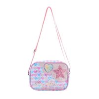 Kid‘s Medium Glitter Polyester Star Heart Shape Cute Square Zipper Crossbody Bag sku image 1