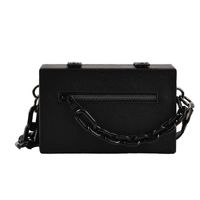 Women's Medium Pu Leather Solid Color Streetwear Lock Clasp Box Bag sku image 1