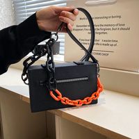 Women's Medium Pu Leather Solid Color Streetwear Lock Clasp Box Bag main image 8