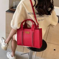 Women's Large Pu Leather Solid Color Streetwear Zipper Tote Bag main image 3