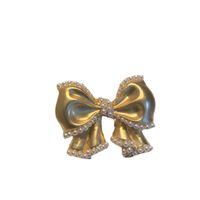 Sweet Simple Style Bow Knot Metal Hollow Out Inlay Pearl Women's Brooches main image 3