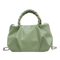 Women's Medium Pu Leather Solid Color Vintage Style Classic Style Zipper Ruched Bag sku image 5