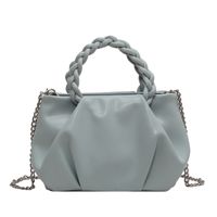 Women's Medium Pu Leather Solid Color Vintage Style Classic Style Zipper Ruched Bag sku image 9