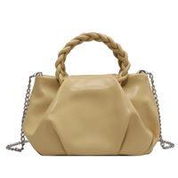 Women's Medium Pu Leather Solid Color Vintage Style Classic Style Zipper Ruched Bag sku image 10