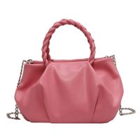 Women's Medium Pu Leather Solid Color Vintage Style Classic Style Zipper Ruched Bag sku image 8