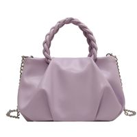 Women's Medium Pu Leather Solid Color Vintage Style Classic Style Zipper Ruched Bag sku image 2