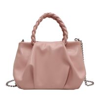 Women's Medium Pu Leather Solid Color Vintage Style Classic Style Zipper Ruched Bag sku image 6