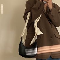 Women's Medium Pu Leather Solid Color Vintage Style Streetwear Dumpling Shape Zipper Underarm Bag main image 6