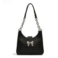Women's Medium Pu Leather Solid Color Bow Knot Streetwear Lock Clasp Shoulder Bag main image 5