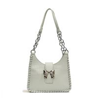 Women's Medium Pu Leather Solid Color Bow Knot Streetwear Lock Clasp Shoulder Bag main image 1
