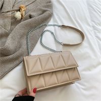 Women's Medium Pu Leather Solid Color Lingge Vintage Style Classic Style Lock Clasp Crossbody Bag Square Bag sku image 4