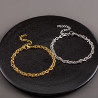 304 Stainless Steel 18K Gold Plated Casual Elegant Commute Polishing Solid Color Bracelets main image 3
