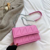 Women's Medium Pu Leather Solid Color Lingge Vintage Style Classic Style Lock Clasp Crossbody Bag Square Bag sku image 5