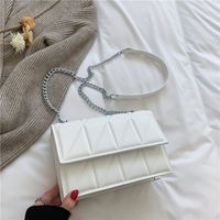 Women's Medium Pu Leather Solid Color Lingge Vintage Style Classic Style Lock Clasp Crossbody Bag Square Bag sku image 2