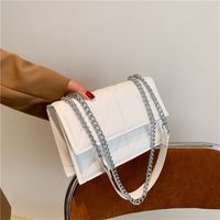Women's Medium Pu Leather Solid Color Lingge Vintage Style Classic Style Lock Clasp Crossbody Bag Square Bag main image 5