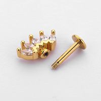 1 Piece Ear Cartilage Rings & Studs Simple Style Crown Butterfly 316L Stainless Steel  Flowers Butterfly Zircon Lip Rings Ear Cartilage Rings & Studs main image 2