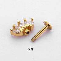 1 Piece Ear Cartilage Rings & Studs Simple Style Crown Butterfly 316L Stainless Steel  Flowers Butterfly Zircon Lip Rings Ear Cartilage Rings & Studs sku image 8