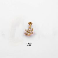1 Piece Ear Cartilage Rings & Studs Simple Style Crown Butterfly 316L Stainless Steel  Flowers Butterfly Zircon Lip Rings Ear Cartilage Rings & Studs sku image 7