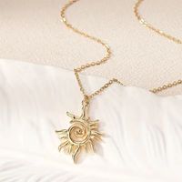 Wholesale Jewelry Simple Style Classic Style Solid Color Zinc Alloy Gold Plated Plating Pendant Necklace main image 5