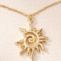Wholesale Jewelry Simple Style Classic Style Solid Color Zinc Alloy Gold Plated Plating Pendant Necklace main image 8