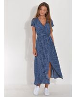 Women's Regular Dress Vacation V Neck Short Sleeve Printing Round Dots Solid Color Midi Dress Weekend Daily Date main image 2