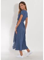 Women's Regular Dress Vacation V Neck Short Sleeve Printing Round Dots Solid Color Midi Dress Weekend Daily Date main image 4