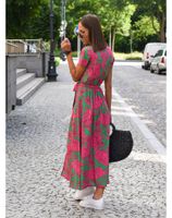 Women's Regular Dress Vacation V Neck Short Sleeve Printing Round Dots Solid Color Midi Dress Weekend Daily Date main image 3