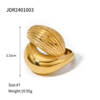 IG-Stil Einfacher Stil Wassertropfen Edelstahl 304 18 Karat Vergoldet Ringe In Masse main image 2