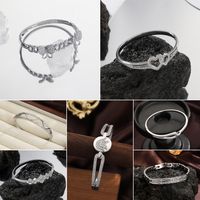 Simple Style Shiny Heart Shape Butterfly Alloy Hollow Out Inlay Zircon Women's Bangle main image 1