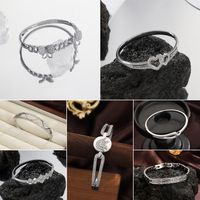 Style Simple Brillant Forme De Cœur Papillon Alliage Évider Incruster Zircon Femmes Bracelet main image 1