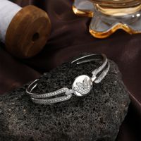 Simple Style Shiny Heart Shape Butterfly Alloy Hollow Out Inlay Zircon Women's Bangle main image 6