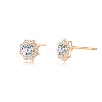 1 Pair Elegant Lady Classic Style Star Flower Plating Inlay Sterling Silver Zircon Ear Studs main image 6
