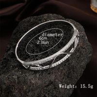 Simple Style Shiny Heart Shape Butterfly Alloy Hollow Out Inlay Zircon Women's Bangle sku image 1