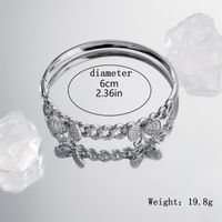 Style Simple Brillant Forme De Cœur Papillon Alliage Évider Incruster Zircon Femmes Bracelet sku image 5