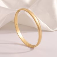 304 Stainless Steel Gold Plated Casual Luxurious Simple Style Plating Solid Color Bangle main image 2