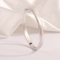 304 Stainless Steel Gold Plated Casual Luxurious Simple Style Plating Solid Color Bangle main image 3