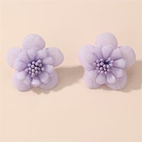 1 Pair Cute Lady Sweet Flower Inlay Cloth Artificial Pearls Ear Studs sku image 10