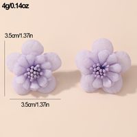 1 Pair Cute Lady Sweet Flower Inlay Cloth Artificial Pearls Ear Studs main image 2