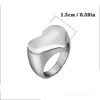 Cute Simple Style Heart Shape 304 Stainless Steel Rings In Bulk main image 2