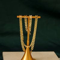 Kupfer 18 Karat Vergoldet IG-Stil Hawaiisch Moderner Stil Blätter Korn Armbänder Halskette main image 8