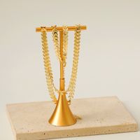 Kupfer 18 Karat Vergoldet IG-Stil Hawaiisch Moderner Stil Blätter Korn Armbänder Halskette main image 4