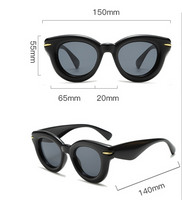 Retro Sweet Solid Color Ac Round Frame Full Frame Glasses main image 2