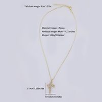 Copper 18K Gold Plated Modern Style Classic Style Cool Style Inlay Cross Bird Zircon Pendant Necklace main image 2