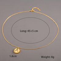 304 Stainless Steel 18K Gold Plated Casual Modern Style Commute Polishing Carving Letter Pendant Necklace main image 2